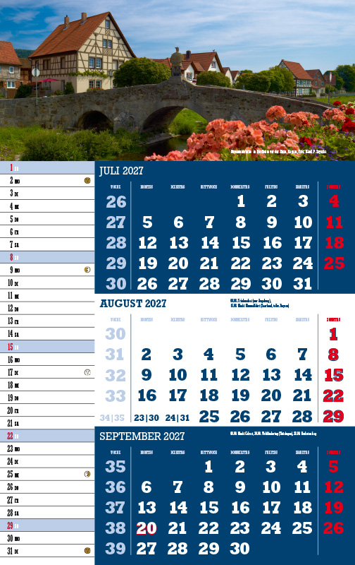 Weitere Ansicht: 3-Monatskalender Deutschland 2027 | Jörg Neubert
