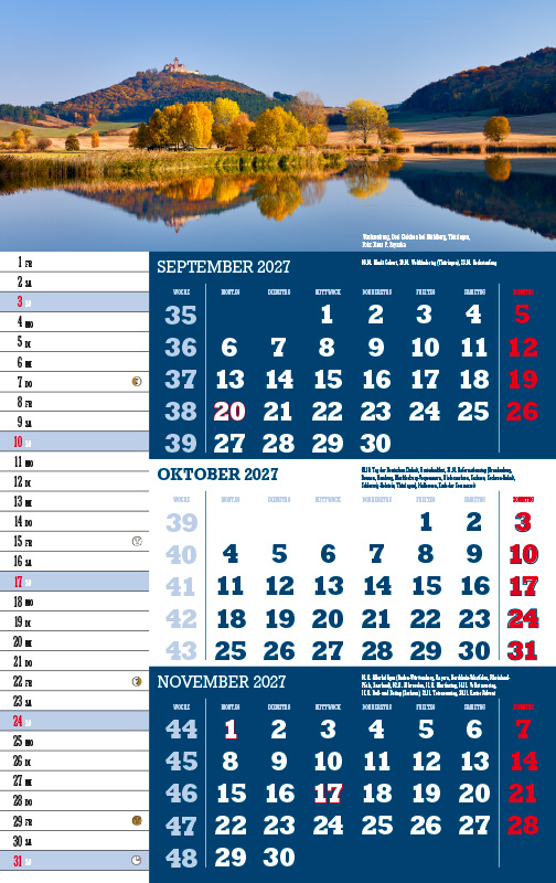 Weitere Ansicht: 3-Monatskalender Deutschland 2027 | Jörg Neubert