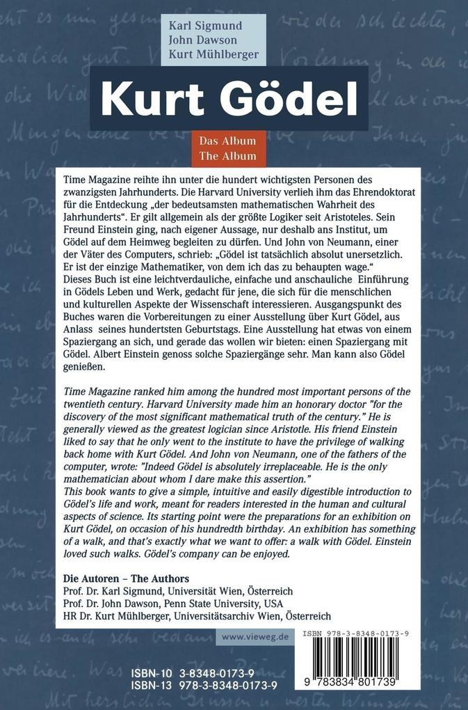 Weitere Ansicht: Kurt Gödel | Karl Sigmund, John Dawson, Kurt Mühlberger