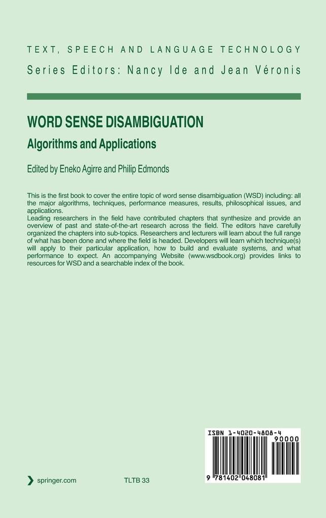 Weitere Ansicht: Word Sense Disambiguation