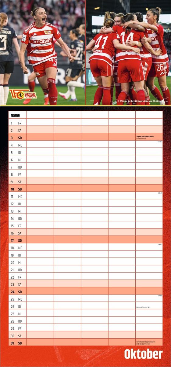 Weitere Ansicht: 1. FC Union Berlin Familienplaner 2027