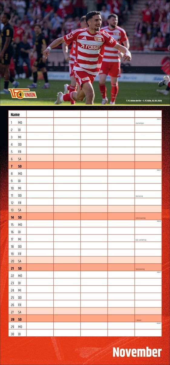 Weitere Ansicht: 1. FC Union Berlin Familienplaner 2027