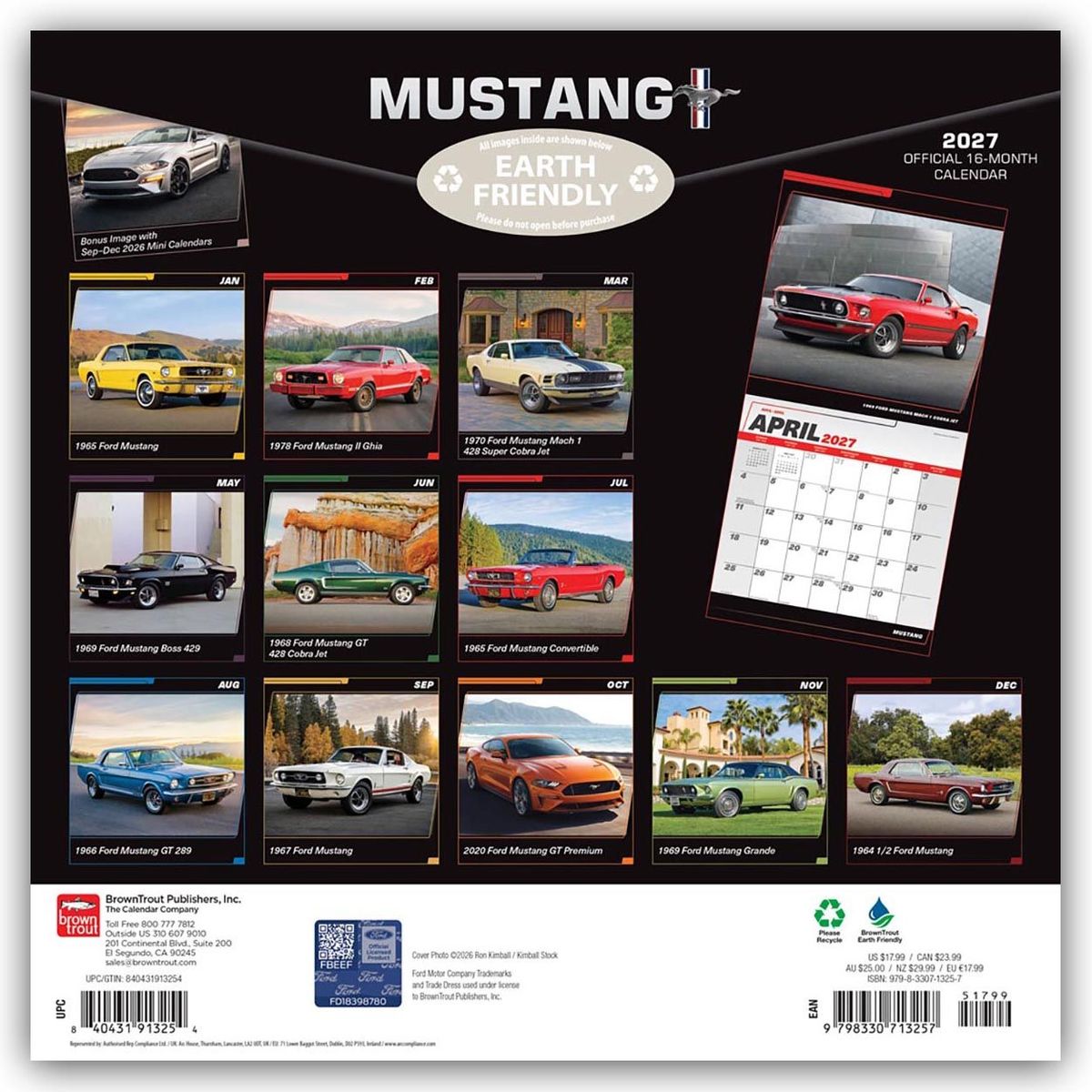 Weitere Ansicht: Mustang - Ford Mustang 2027 - 16-Monatskalender | Browntrout Publishers