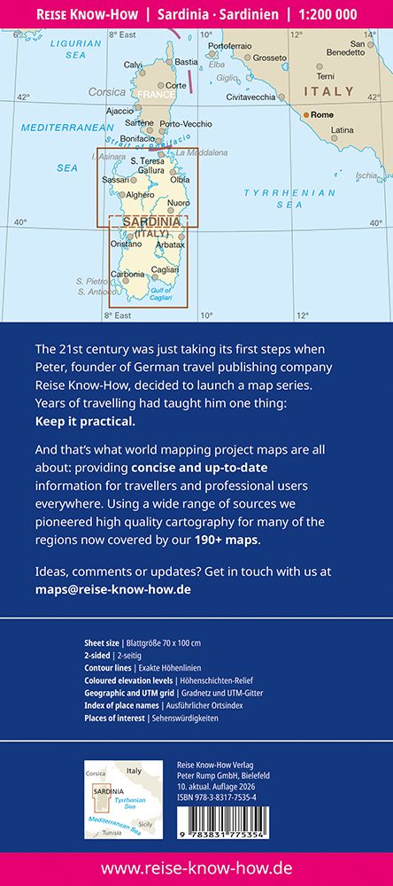 Weitere Ansicht: Reise Know-How Landkarte Sardinien | Sardinia (1:200.000)