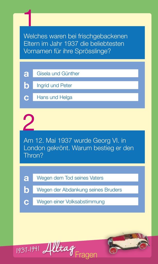 Weitere Ansicht: Wir vom Jahrgang 1937 - Das Quiz