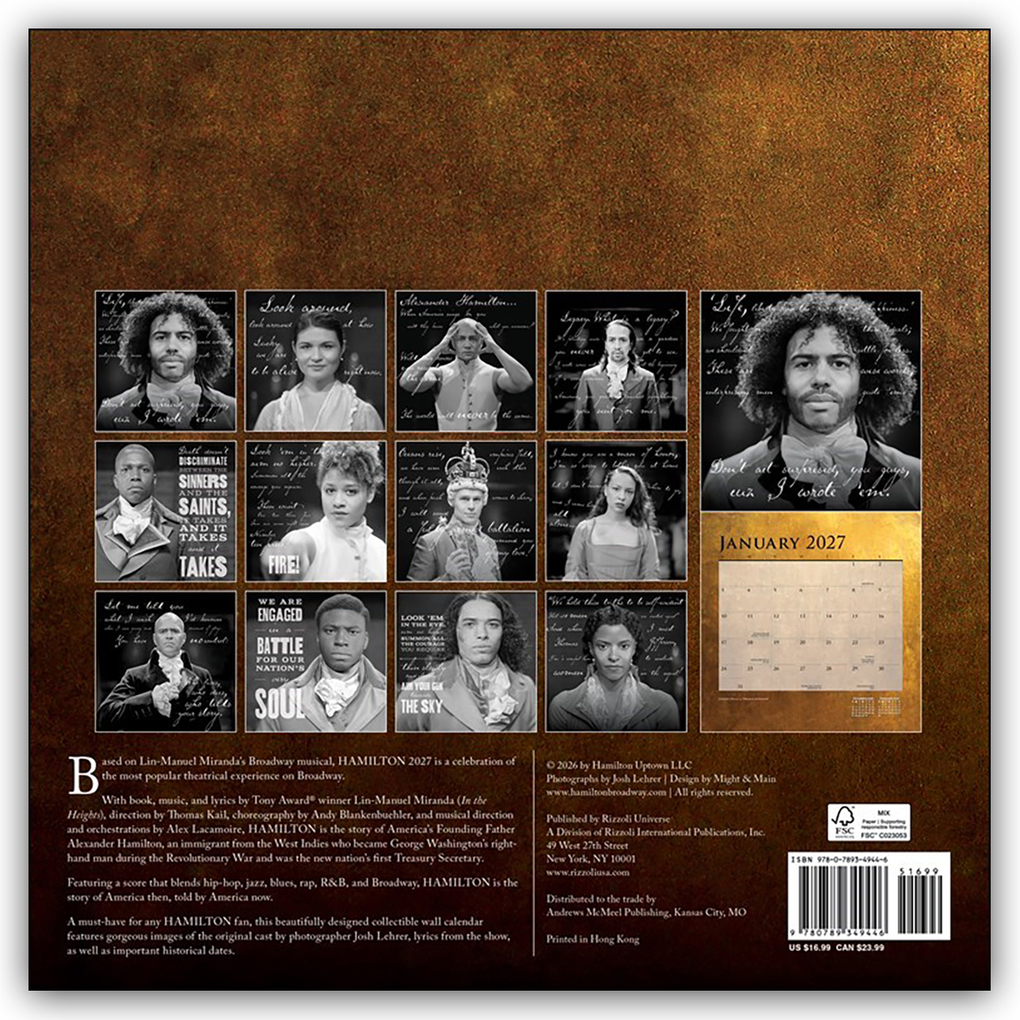 Weitere Ansicht: Hamilton 2027 Wall Calendar | Universe Publishing, Hamilton Uptown LLC