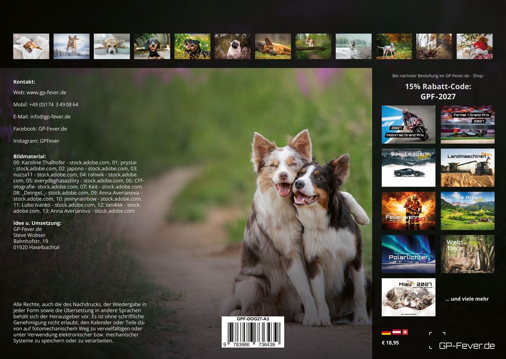 Weitere Ansicht: Wuff - Unsere Vierbeiner - Der Hundekalender - 2027 - Kalender DIN A3