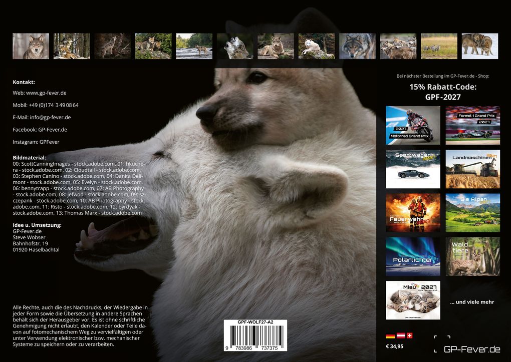 Weitere Ansicht: Wolf - Im Schatten des Waldes - 2027 - Kalender DIN A2