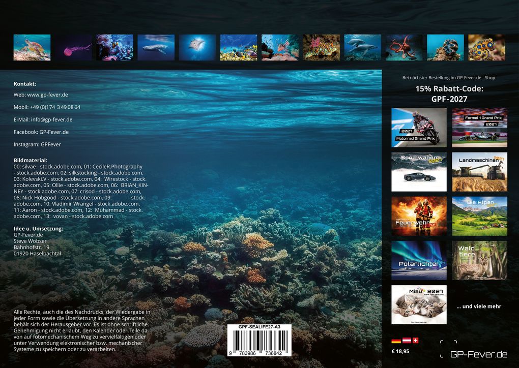 Weitere Ansicht: Sealife - verborgene Tiefen - 2027 - Kalender DIN A3