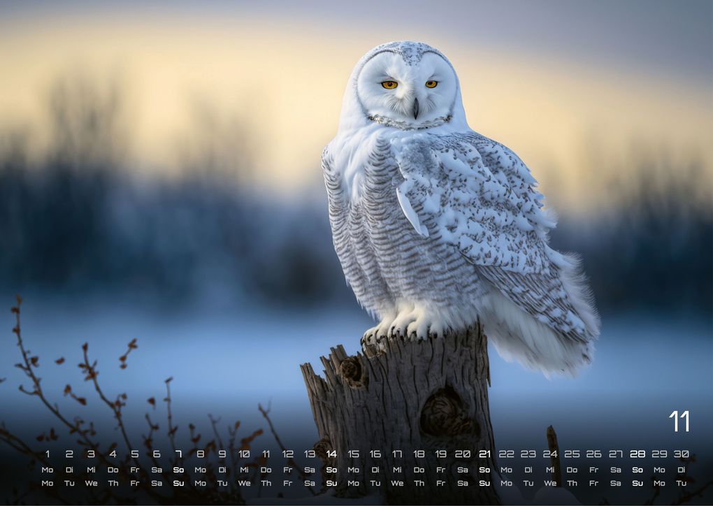 Weitere Ansicht: Eulen - Wächter der Nacht - 2027 - Kalender DIN A3