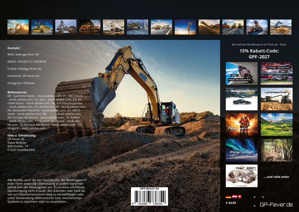 Weitere Ansicht: Baumaschinen - gigantische Bauhelfer - 2027 - Kalender DIN A2