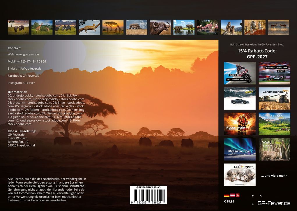Weitere Ansicht: Afrikas Tierwelt - Der Tierkalender - 2027 - Kalender DIN A3