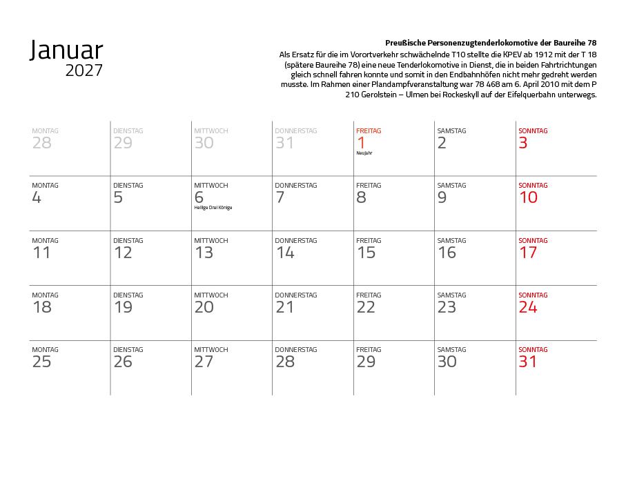 Weitere Ansicht: Dampfloks in Farbe 2027 Eintragkalender | Jörg Hajt