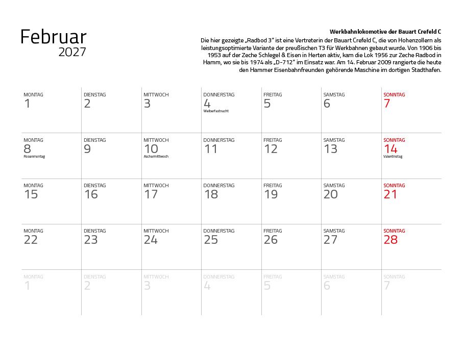 Weitere Ansicht: Dampfloks in Farbe 2027 Eintragkalender | Jörg Hajt