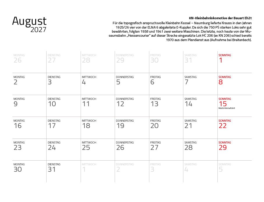 Weitere Ansicht: Dampfloks in Farbe 2027 Eintragkalender | Jörg Hajt