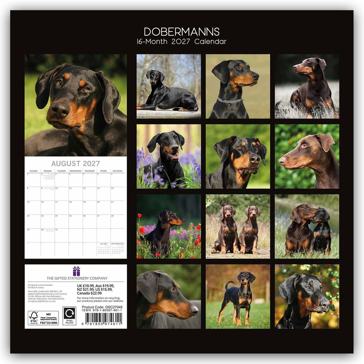 Weitere Ansicht: Dobermans - Dobermann 2027 - 16-Monatskalender | Gifted Stationery Co. Ltd