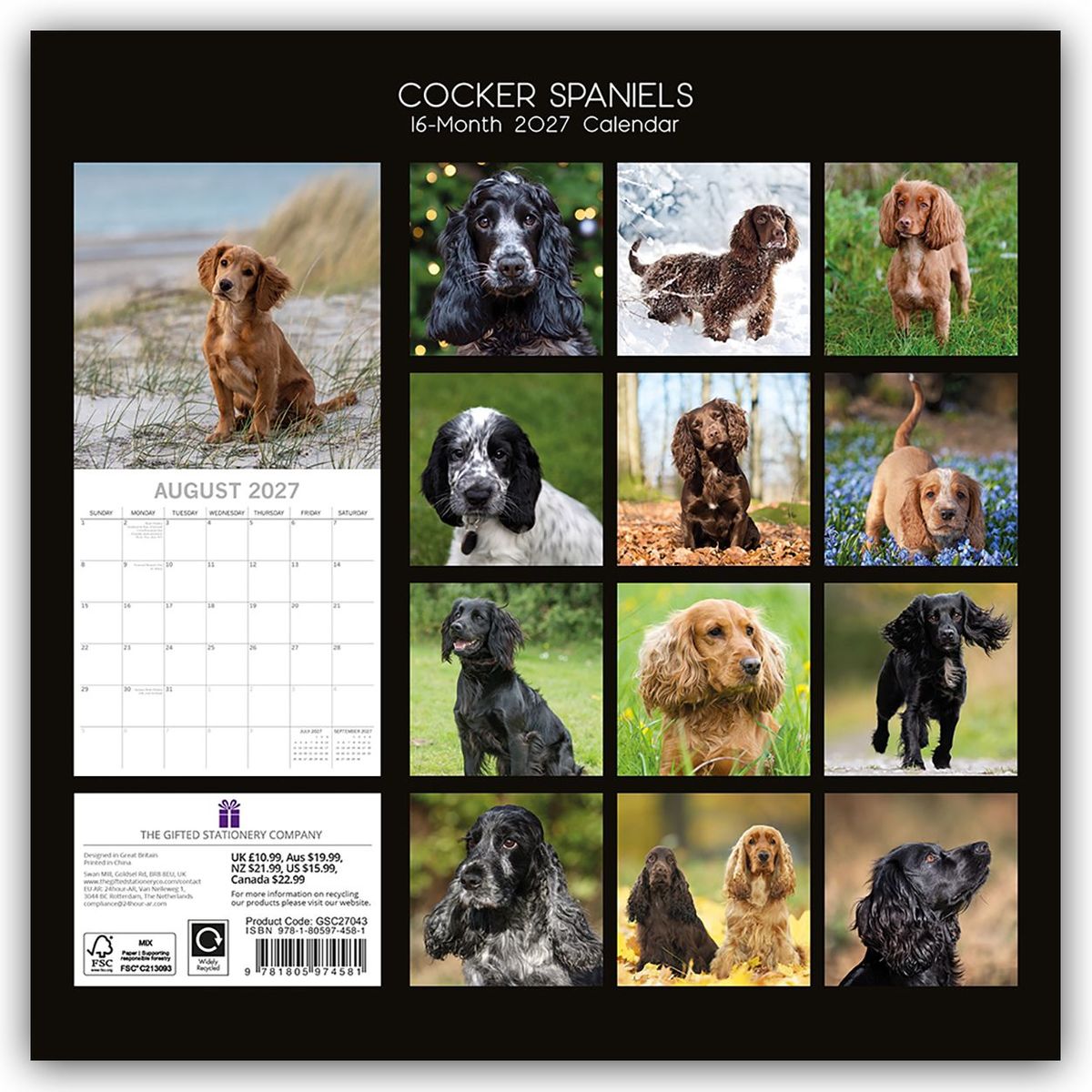 Weitere Ansicht: Cocker Spaniels 2027 - 16-Monatskalender | Gifted Stationery Co. Ltd