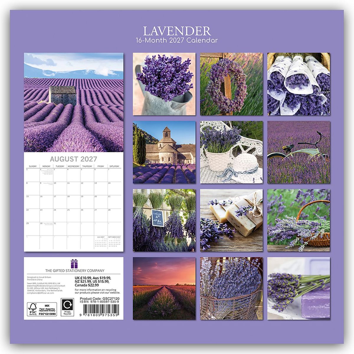 Weitere Ansicht: Lavender - Lavendel 2027 - 16-Monatskalender | Gifted Stationery Co. Ltd