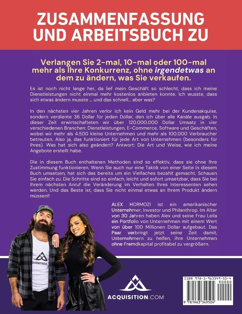 Weitere Ansicht: Zusammenfassung und Arbeitsbuch zu "100 Millionen Dollar Angebote" | Alex Hormozi