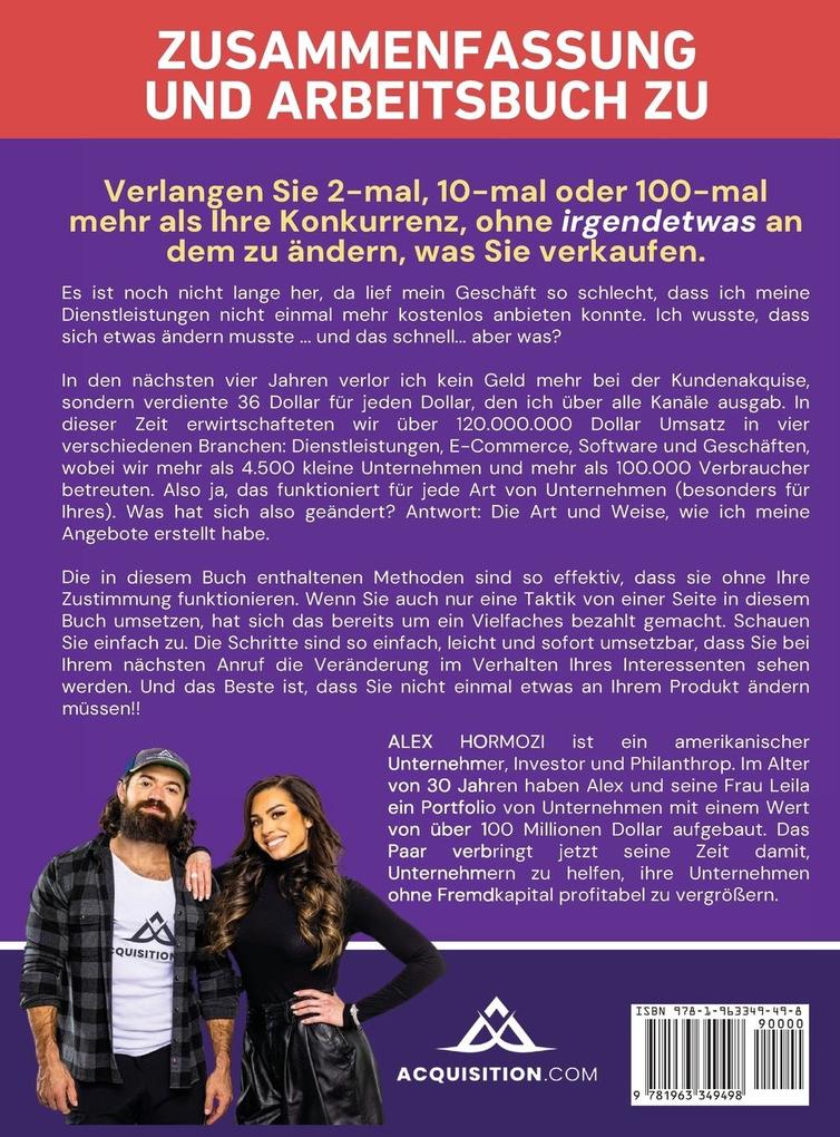 Weitere Ansicht: Zusammenfassung und Arbeitsbuch zu "100 Millionen Dollar Angebote" | Alex Hormozi