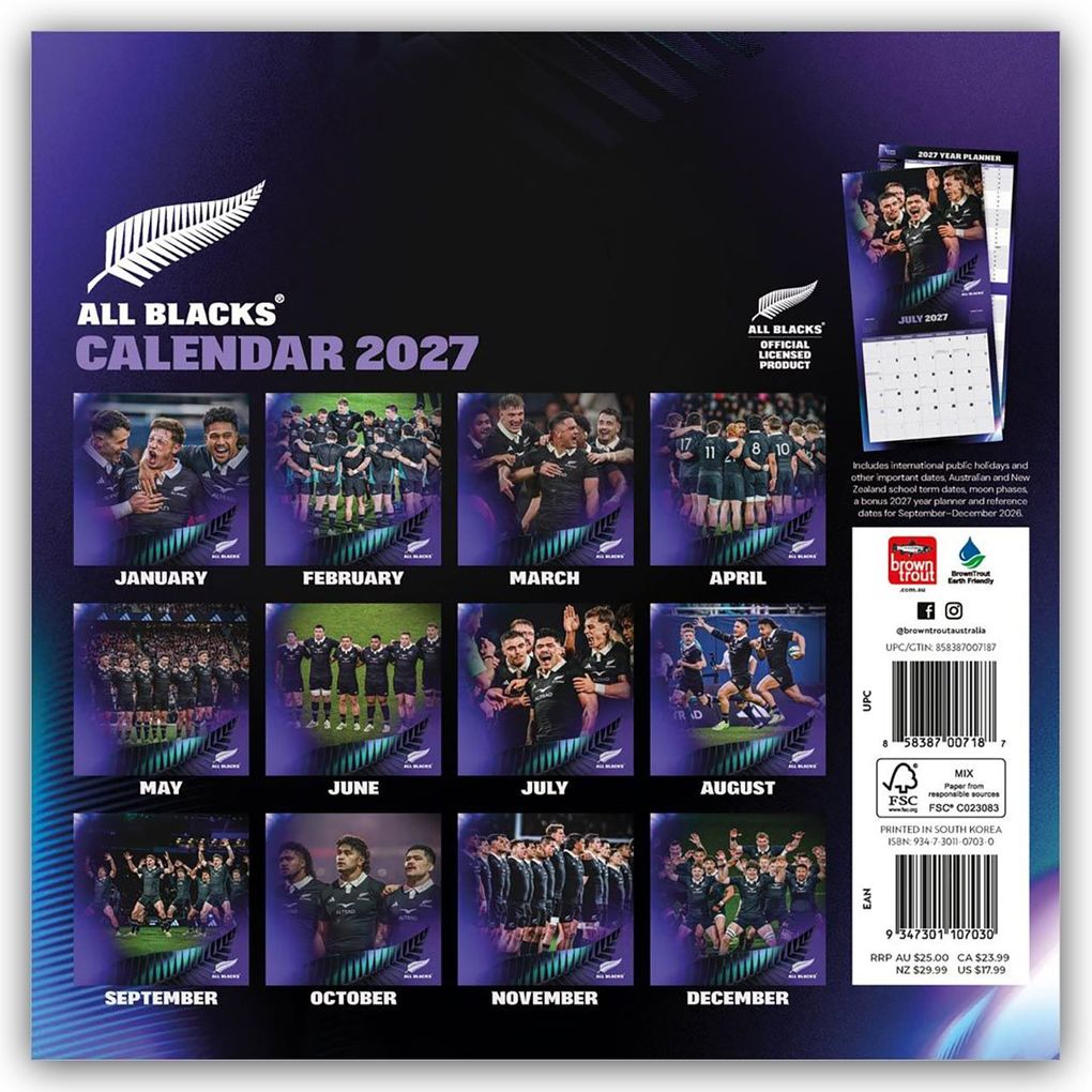Weitere Ansicht: All Blacks 2027 - Wandkalender