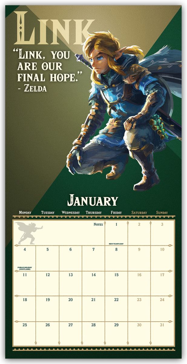 Weitere Ansicht: Nintendo - The Legend of Zelda - Die Legende von Zelda 2027 - Wandkalender