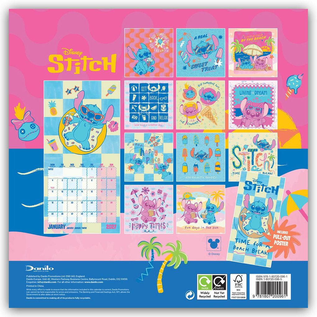 Weitere Ansicht: Disney Stitch - Offizieller Kalender 2027 - Wandkalender | Danilo Promotion Ltd