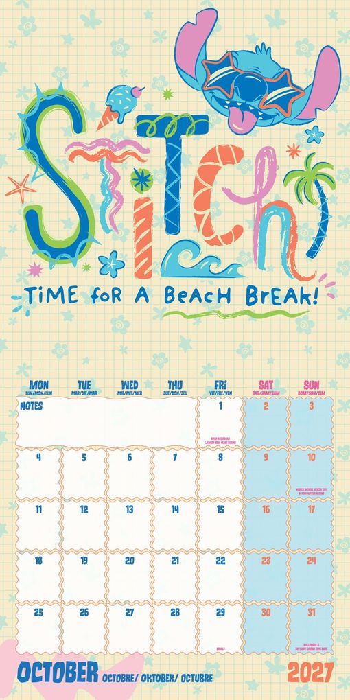 Weitere Ansicht: Disney Stitch - Offizieller Kalender 2027 - Wandkalender | Danilo Promotion Ltd