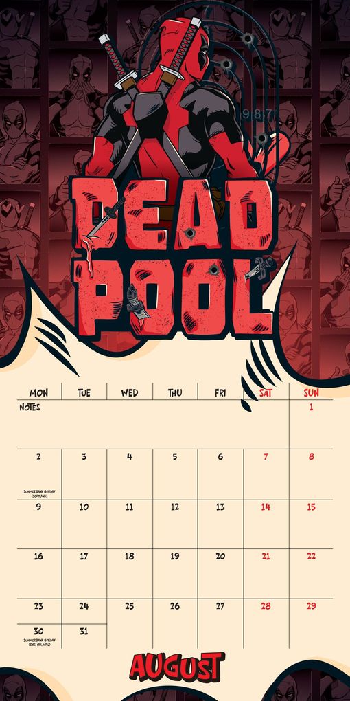 Weitere Ansicht: Deadpool - Offizieller Kalender 2027 | Danilo Promotion Ltd