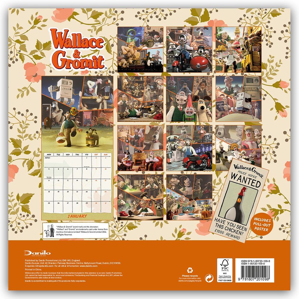Weitere Ansicht: Wallace and Gromit 2027 - Wandkalender | Danilo Promotion Ltd