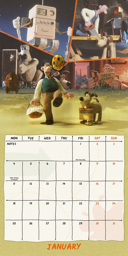 Weitere Ansicht: Wallace and Gromit 2027 - Wandkalender | Danilo Promotion Ltd