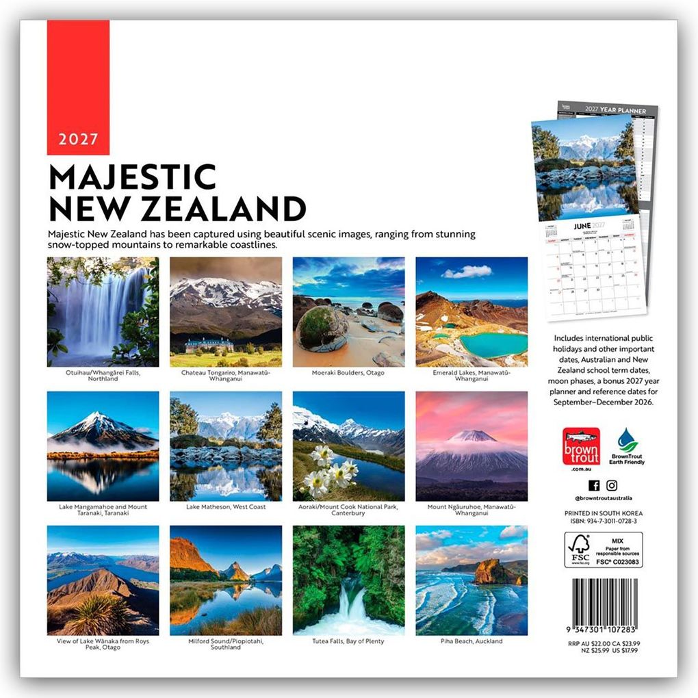 Weitere Ansicht: Majestic New Zealand - Neuseeland 2027 - Wandkalender