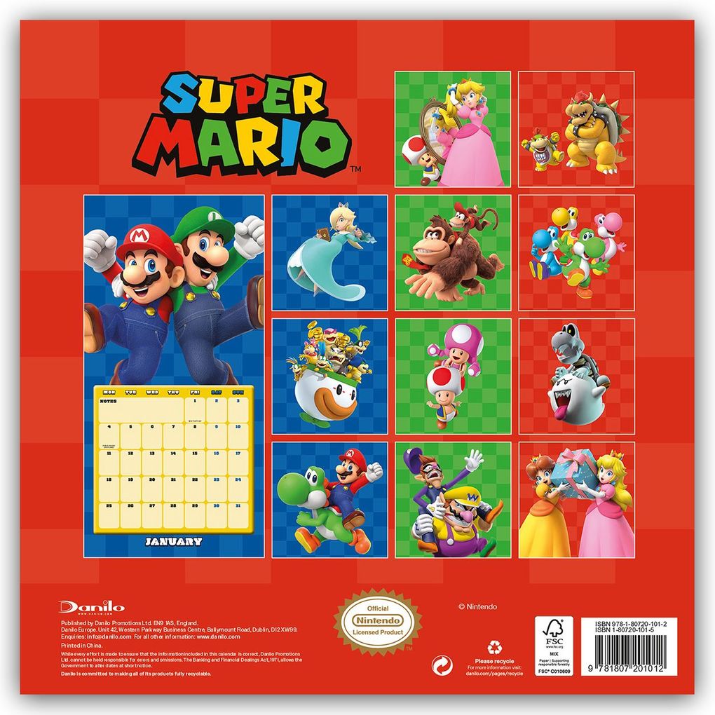 Weitere Ansicht: Nintendo - Super Mario 2027 - Wandkalender | Danilo Promotion Ltd