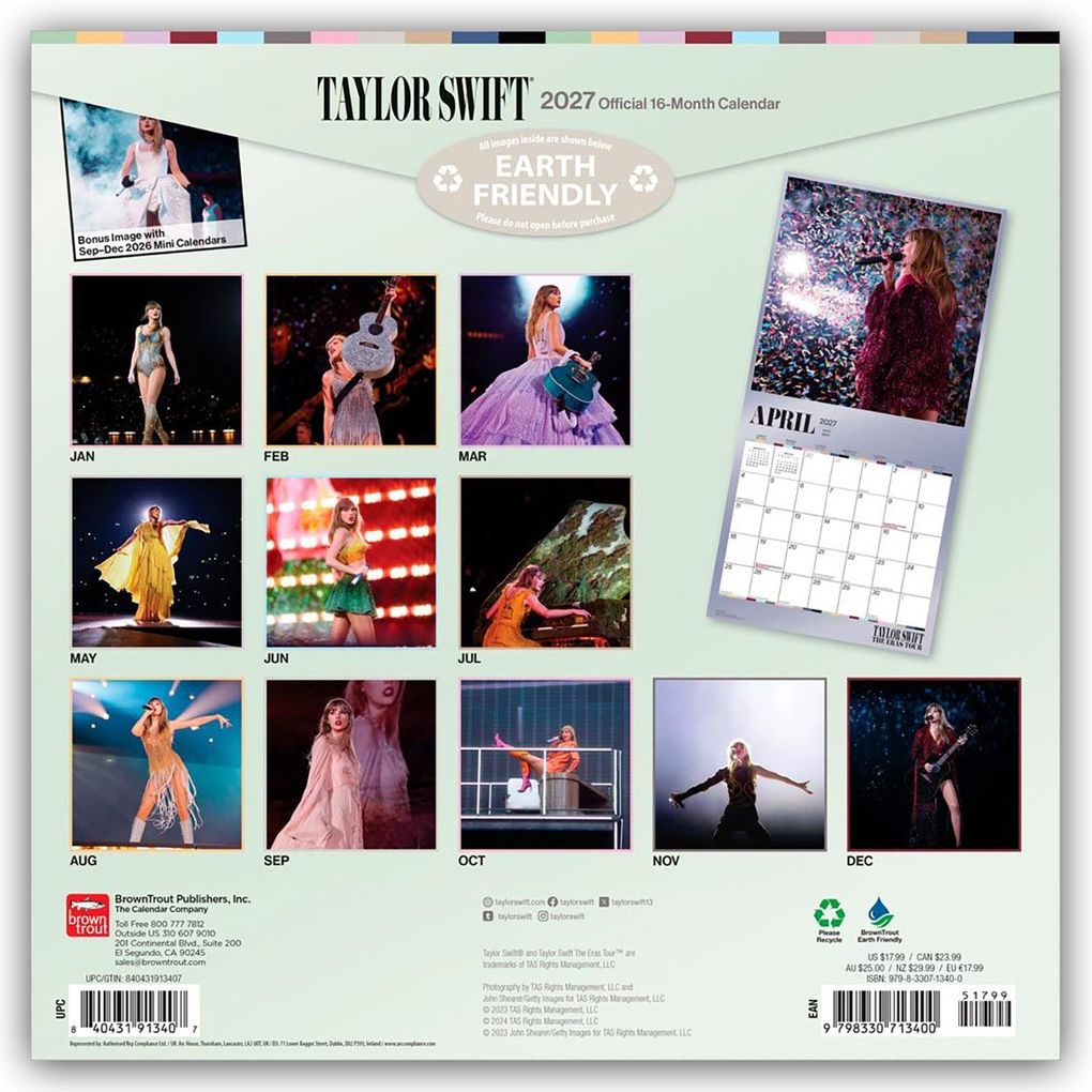 Weitere Ansicht: Taylor Swift 2027 - Offizieller Wandkalender