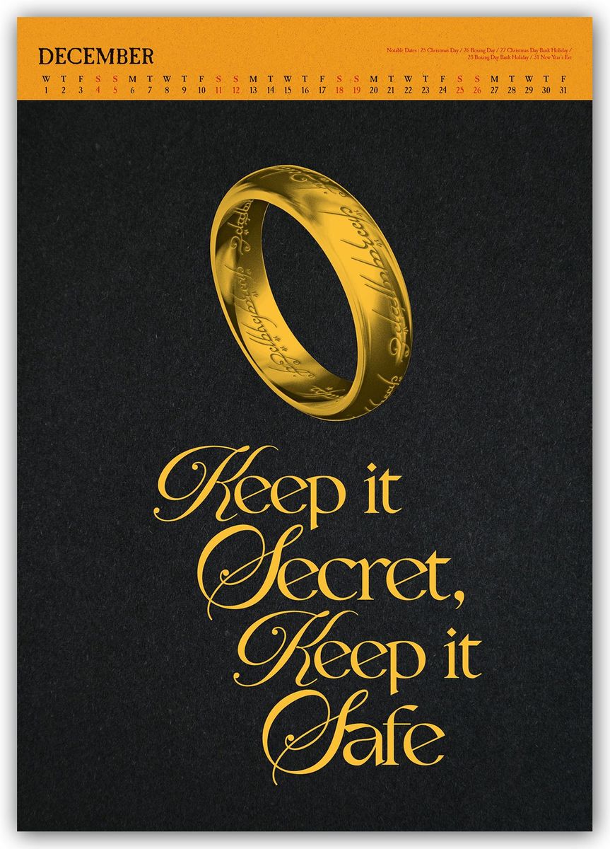 Weitere Ansicht: Lord of the Rings - Der Herr der Ringe - A3-Deluxe-Posterkalender 2027