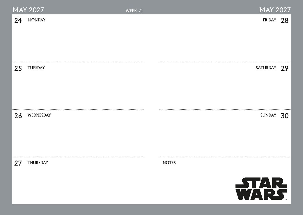 Weitere Ansicht: Star Wars - A5-Tischkalender 2027 | Danilo Promotion Ltd