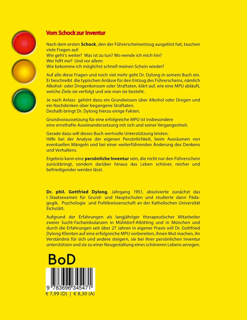 Weitere Ansicht: Führerscheinverlust und MPU | Gottfried Dylong