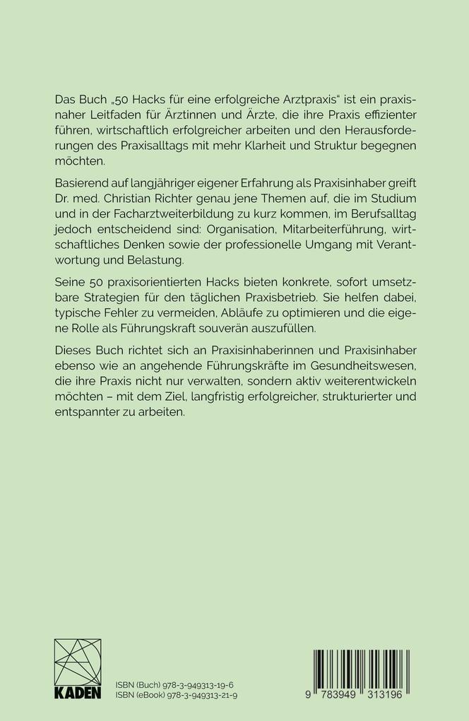 Weitere Ansicht: 50 Hacks für eine erfolgreiche Arztpraxis | Christian Richter