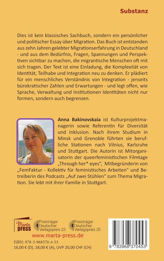 Weitere Ansicht: Auf zwei Stühlen sitzen | Anna Bakinovskaia