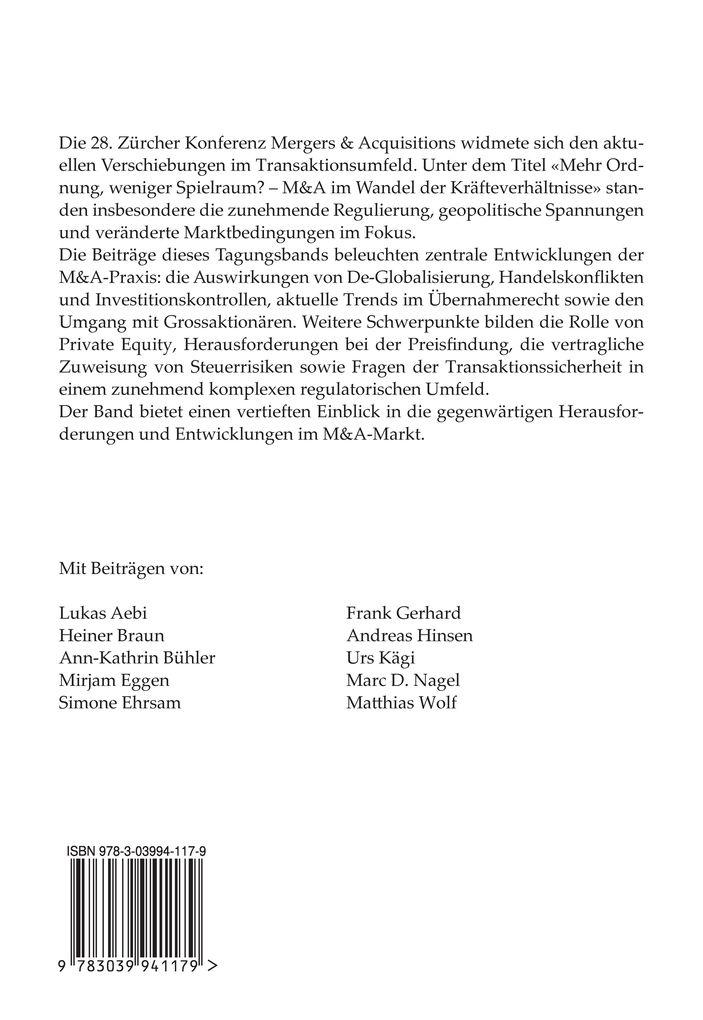 Weitere Ansicht: Mehr Ordnung, weniger Spielraum? M&A im Wandel der Kräfteverhältnisse | Matthias Wolf