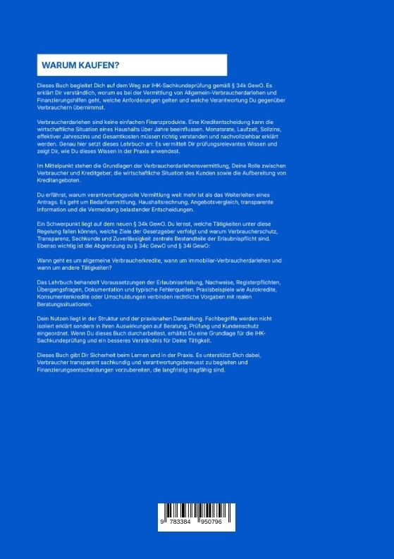 Weitere Ansicht: Der § 34k GewO Verbraucherdarlehensvermittler (IHK) | Conrad von Gruenau