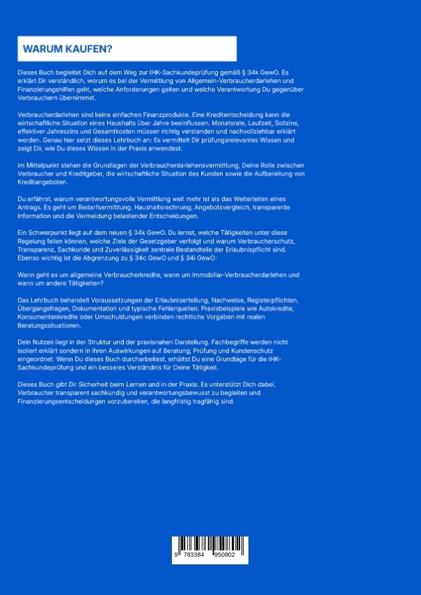 Weitere Ansicht: Der § 34k GewO Verbraucherdarlehensvermittler (IHK) | Conrad von Gruenau
