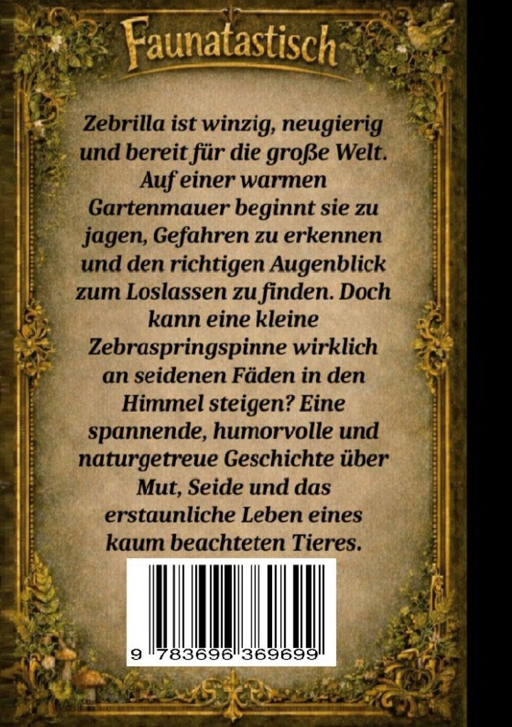 Weitere Ansicht: Faunatastisch® #10 Zebrilla Am seidenen Faden in die Welt | Horst Fischer