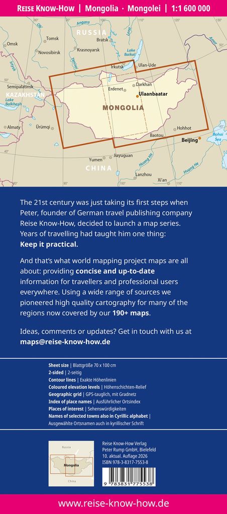 Weitere Ansicht: Reise Know-How Mongolei | Mongolia (1:1.600.000)
