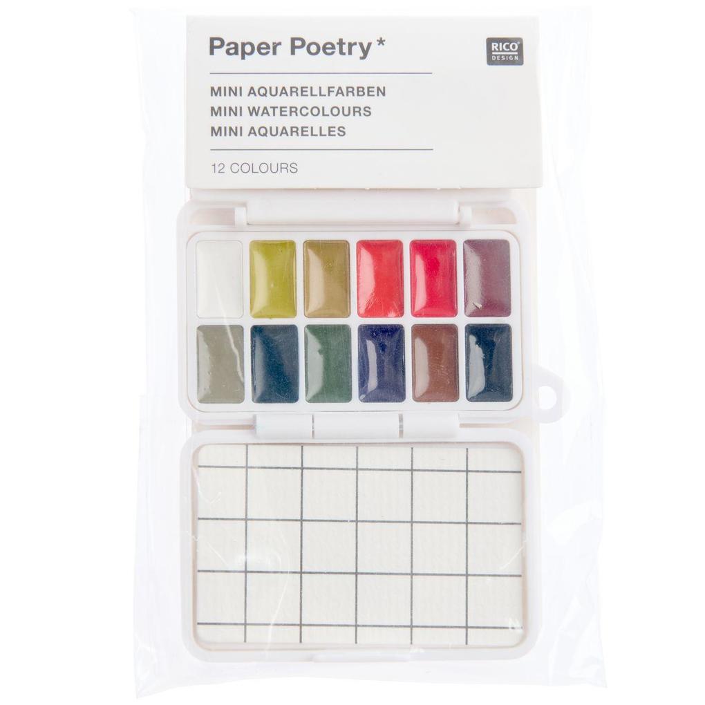 Weitere Ansicht: Mini Aquarellfarbkasten, 12 Farben Standart