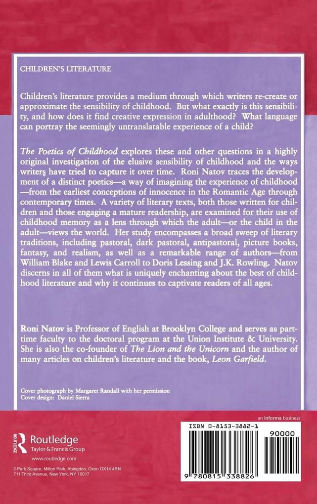 Weitere Ansicht: The Poetics of Childhood | Roni Natov