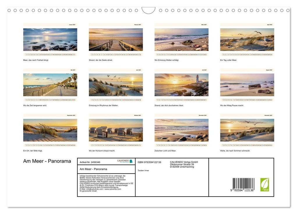 Weitere Ansicht: Am Meer - Panorama (Wandkalender 2027 DIN A3 quer), CALVENDO Monatskalender | Torsten Irmer, Calvendo