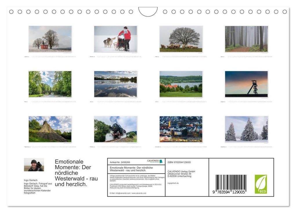 Weitere Ansicht: Emotionale Momente: Der nördliche Westerwald - rau und herzlich. (Wandkalender 2027 DIN A4 quer), CALVENDO Monatskalender | Ingo Gerlach, Calvendo