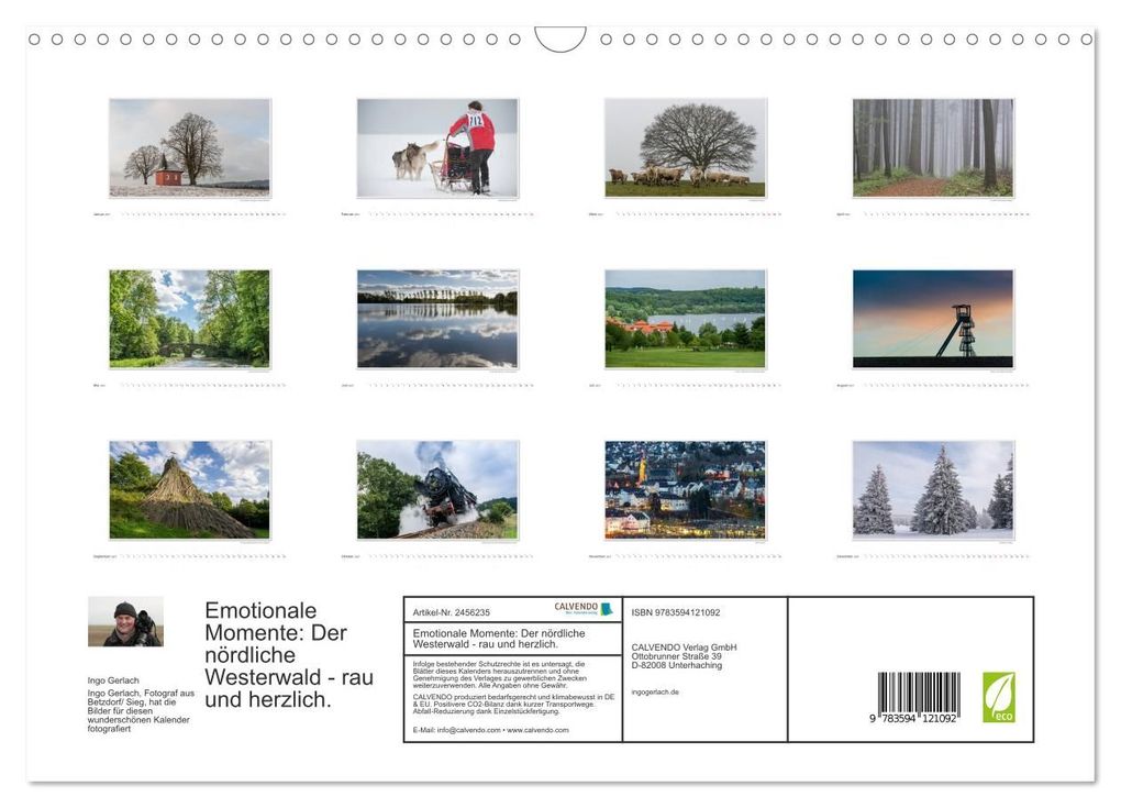 Weitere Ansicht: Emotionale Momente: Der nördliche Westerwald - rau und herzlich. (Wandkalender 2027 DIN A3 quer), CALVENDO Monatskalender | Ingo Gerlach, Calvendo