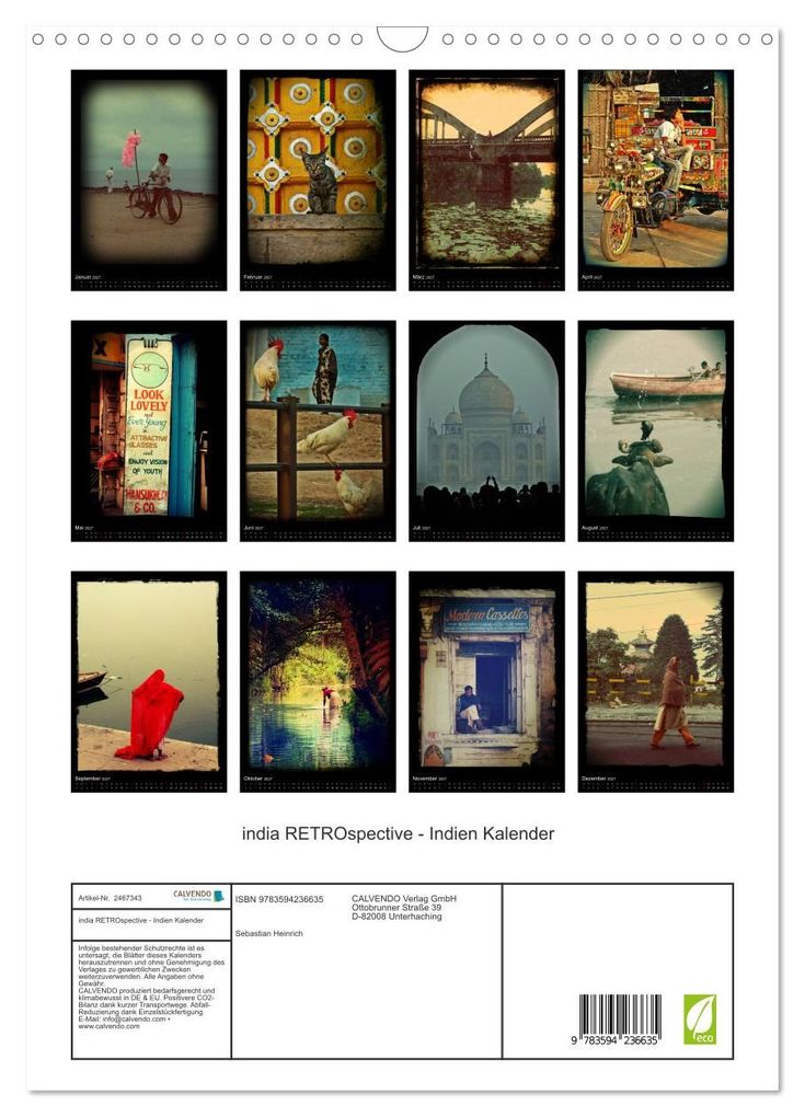 Weitere Ansicht: india RETROspective - Indien Kalender (Wandkalender 2027 DIN A3 hoch), CALVENDO Monatskalender | Sebastian Heinrich, Calvendo